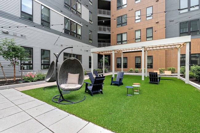 Courtyard with covered seating