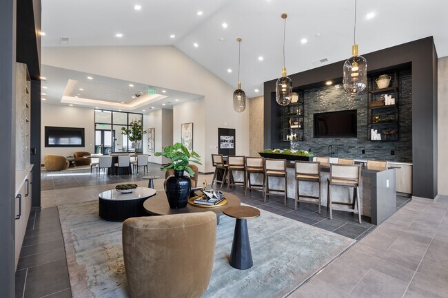 Resident lounge and clubroom at Montage West Lafayette.