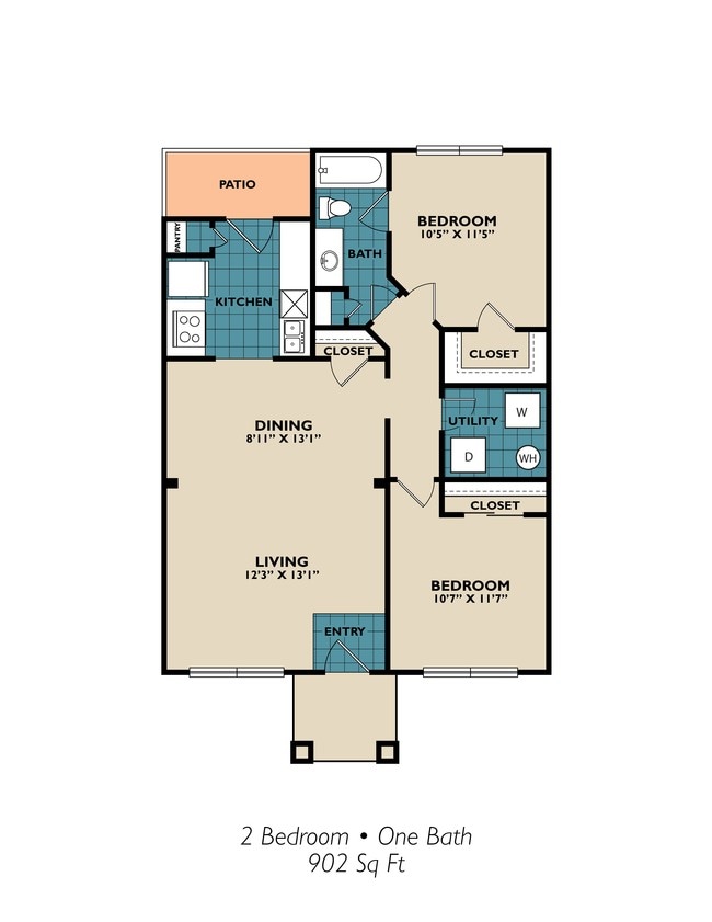 2 bedroom floor plan - Rosemont Highland Gardens