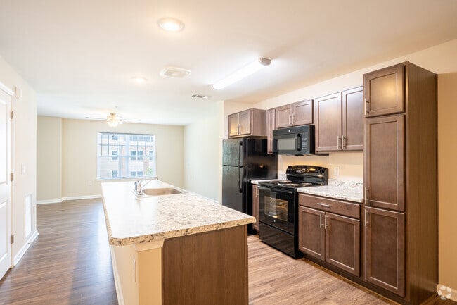 1BR, 1BA - Kitchen & Living Room