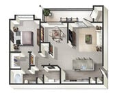 Oak- 1B 1BA- 824 SF