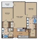 2 bedroom, 2 bath