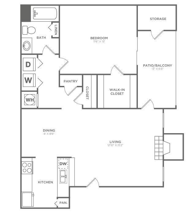 One Bedroom One Bath (850 SF) - One Bedroom One Bath (850 SF)