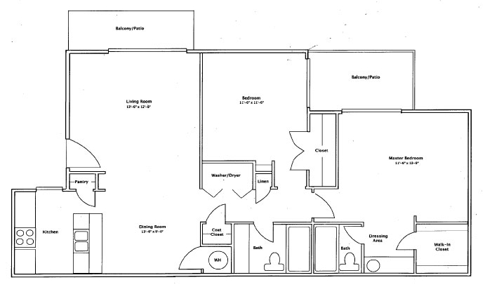 2BR/2BA - 2 Bedroom Two Bathroom-Deluxe