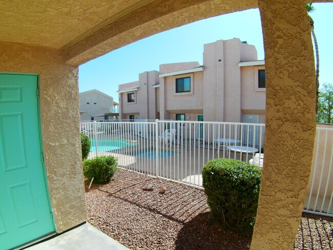 View of pool from covered patio - 3400 Sunriver Rd Unit A1