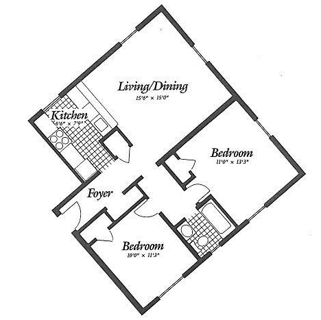 2BR/1BA - 2 Bdr Lg