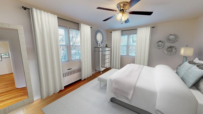 Town home bedroom staged