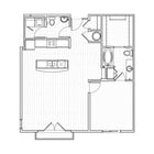 One Bedroom, One Bathroom A6 Floor Plan