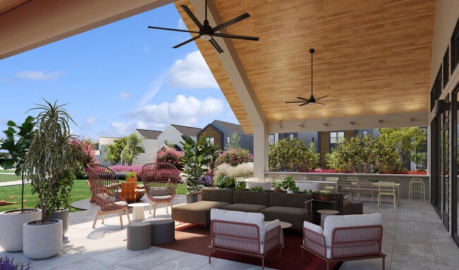 Oxenfree Rowlett covered patio lounge. - Oxenfree Rowlett