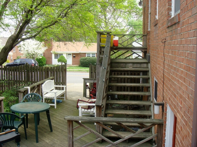 Back Yard view towards Woodrow Street and Off Street Parking Pad - 2001 Glebe N Rd