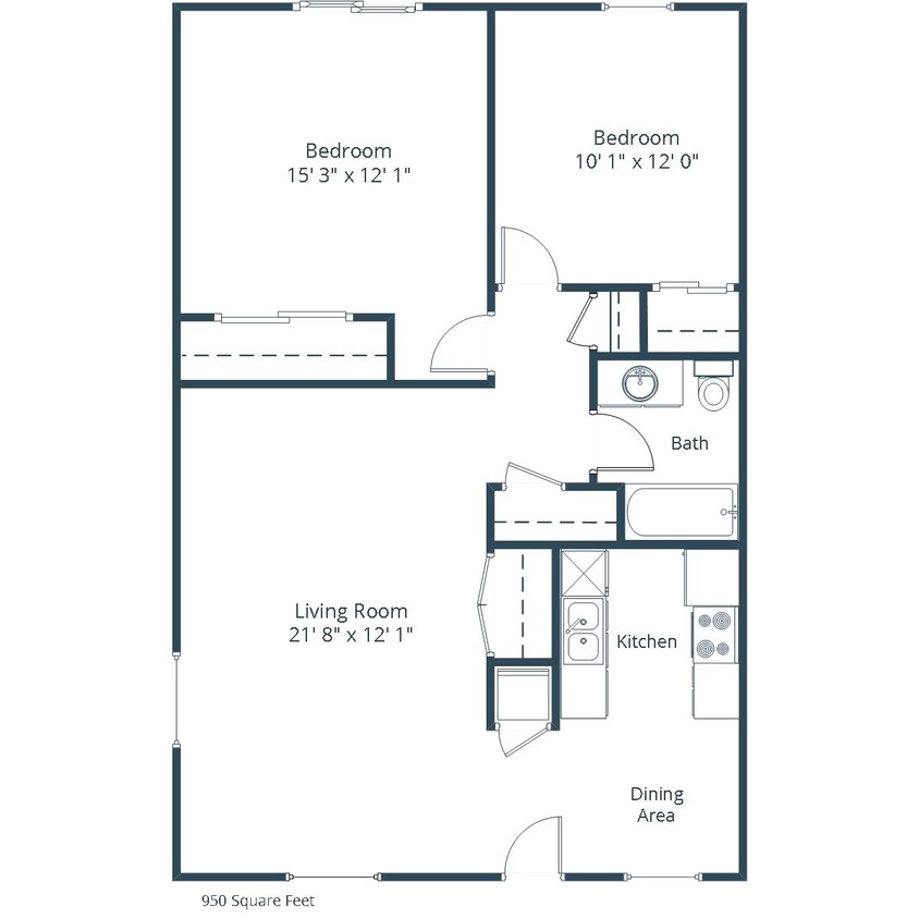 Floor Plan - Two Bedroom 21B