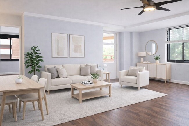 Sala de estar/comedor virtualmente puesta en escena - 1021 Arlington Blvd Unidad 706