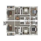 Terrace View 4x4 Apartment 3D