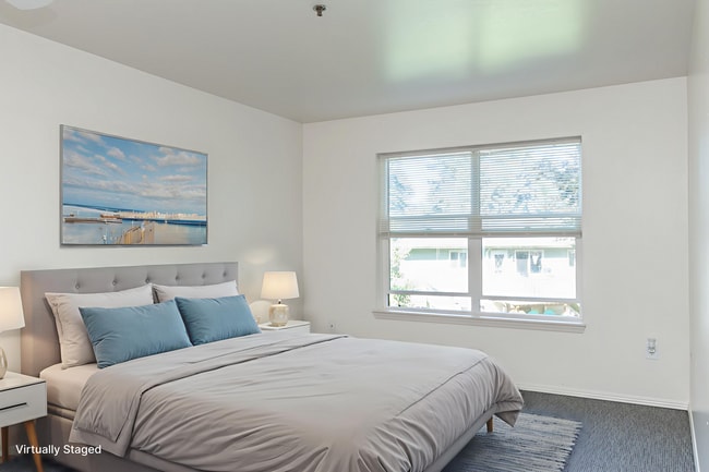 Mayfield Apartment Portland - Bedroom (virtually staged) - Mayfield Court Apartments