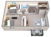 2 Bedroom Ridge - 750 sqft