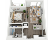 1 Bed / 1 Bath - 643 SF