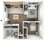 One Bedroom, 667 sqft