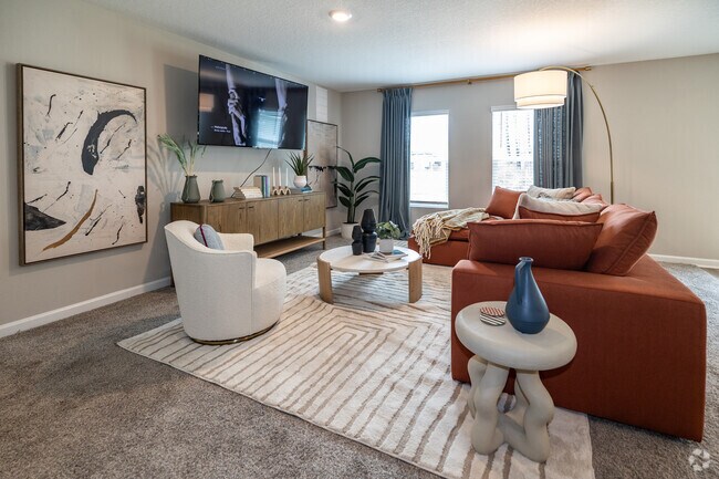 3BR, 2BA - 1,655SF-Living Room - North Pointe Residences Homes