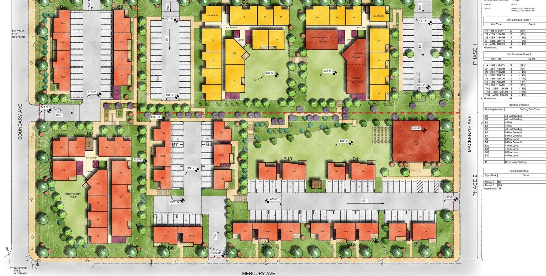 Site Plan - Rose Hill Courts Redevelopment Apartments