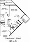 2BR/1.5BA
