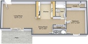 1BD, 1BA With Patio/Balcony