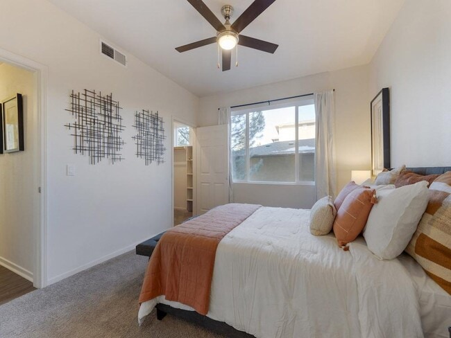 Comfortable Bedroom with Large Window at Echo Ridge