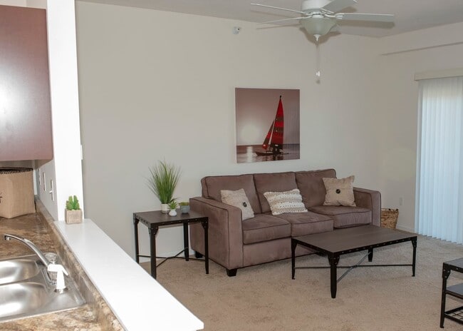 Living room with furniture included