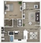 One Bedroom One Bath Floor Plan