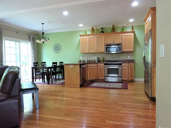 Open floor concept with hardwood floors