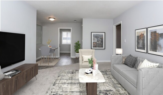 Living Room - Overlook at Midtown Apartments