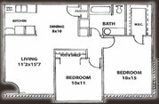 2 Bedroom 1 Bath