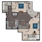 B2-2X2 floor plan 1414 Texas Downtown