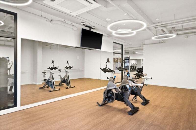 Studio space for spin and yoga