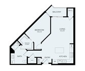 A2a | 1 bed 1 bath | 905 sq ft