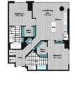 Plano de planta tipo A M2 2B-4c