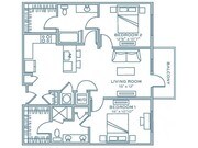 Two Bedroom Two Bath (1119 SF)