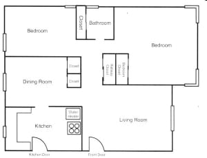 2BR/1BA - 21A