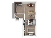 Open concept living and dining and kitchen