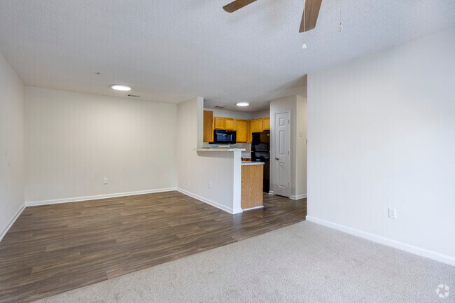 3BR, 2BA - 1,053SF - Living Room / Kitchen