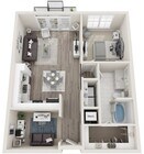 The Tiffany, One Bedroom, 865-893 sqft, Den, Full-Size Washer/Dryer, Patio/Balcony, Walk-in Closet