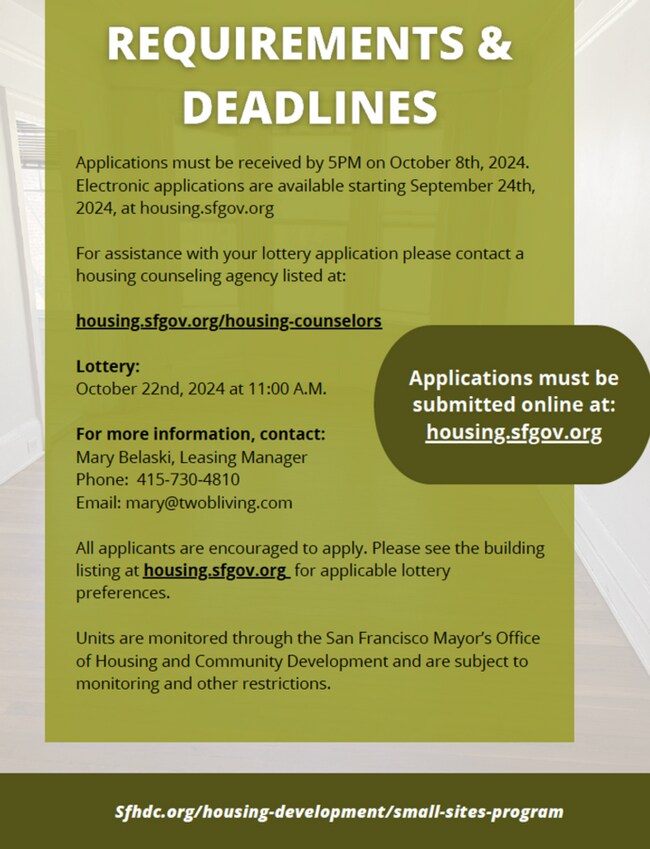 Waitlist Opening For Affordable Homes in S... Unit 506 San Francisco