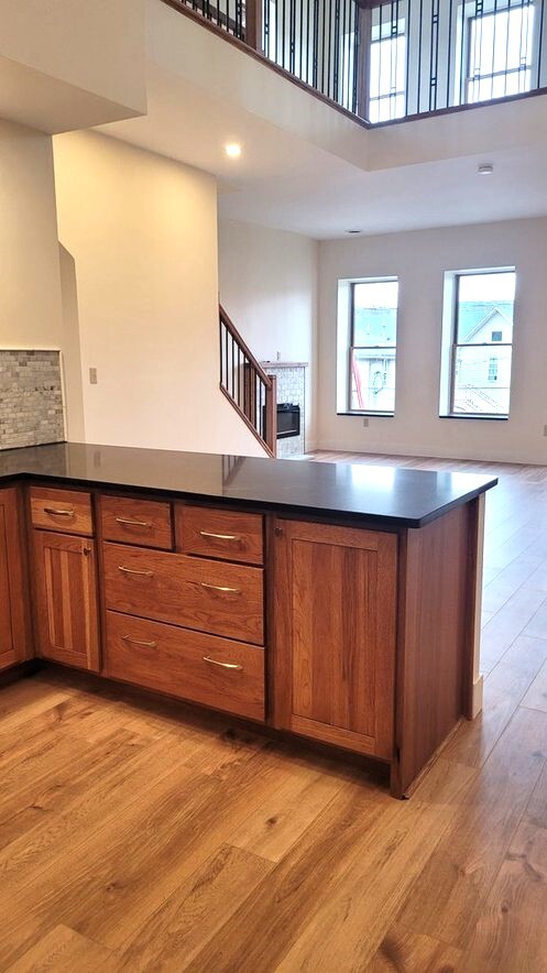 Kitchen cabinets with quartz countertop - 208 N Franklin St Apartments Unit 1