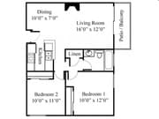 2BR/1BA