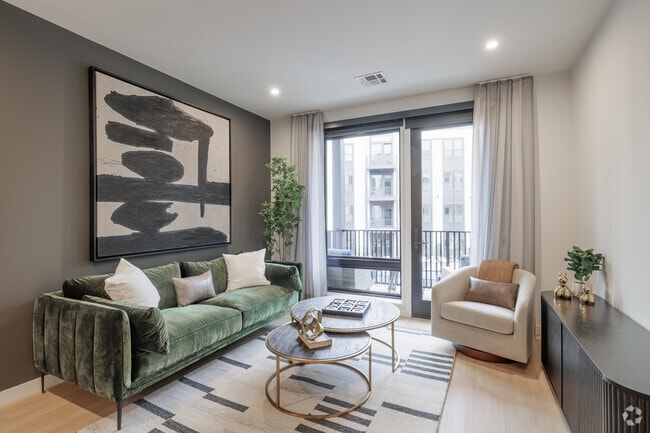 2BR, 2BA - 1,197SF - Living Room - The Marq Teaneck