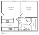 1BR/1BA