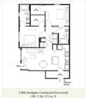 2 BR / 2 BA, 972 sq. ft