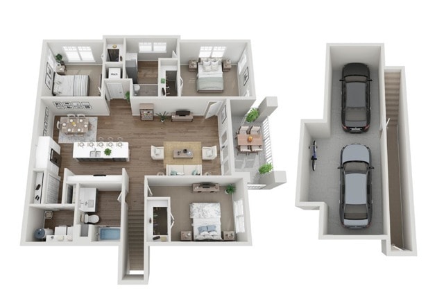 Floor Plan 3B | Seasons at River View | Apartments in Pleasant Prairie, WI - 3B