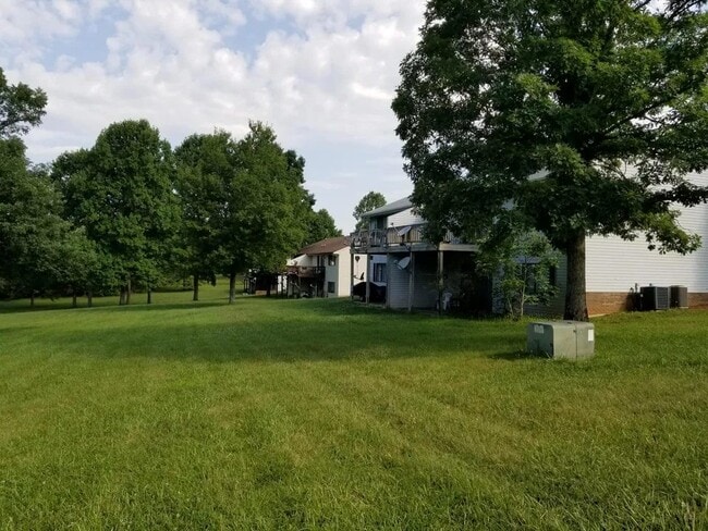 Open area behind buildings