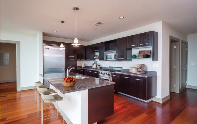 Spacious kitchen with ample counter and cabinet space