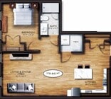 1 bed 1 bath 773